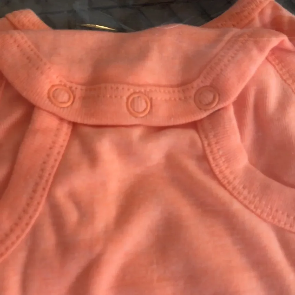 Carters Cotton Blend 2 Soft Onesies Nautical Stripes 🛳 and Neon Orange 🍊